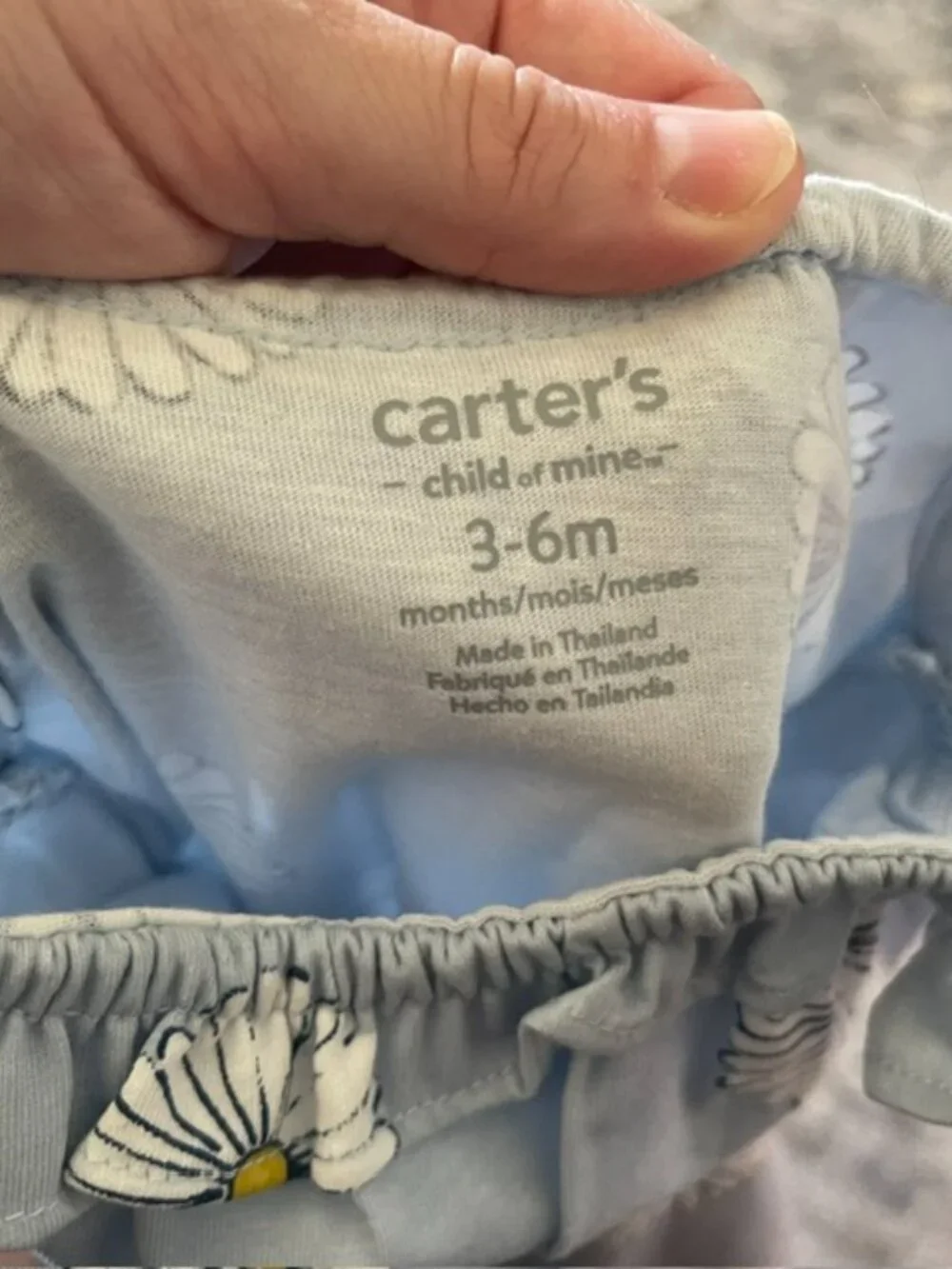Carter's Child of Mine Baby Girl 3-6 Months Light Blue Daisy Dress Romper New